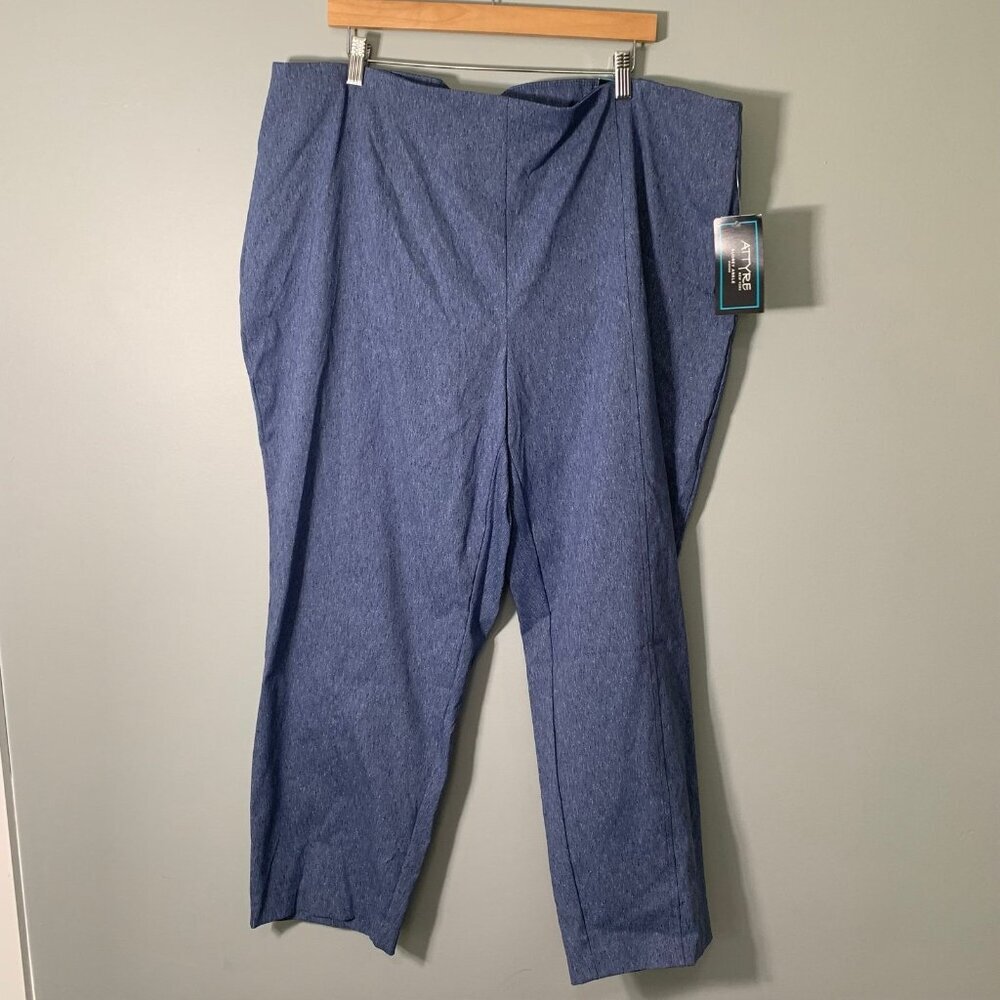NEW Attyre New York‎ Audrey Slim Leg Ankle Pants 24W Blue Marled Professional